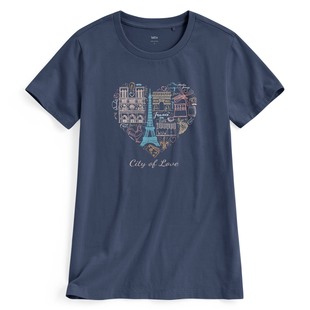 女 手绘巴黎印花T恤 lativ 诚衣