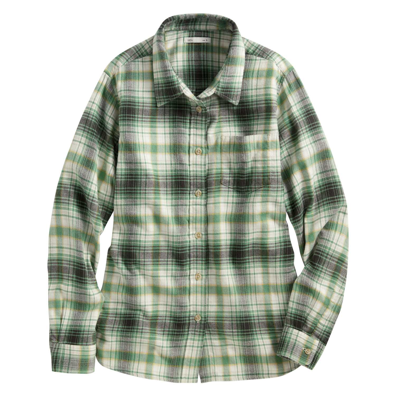 lativ 诚衣 法兰绒格纹衬衫-女