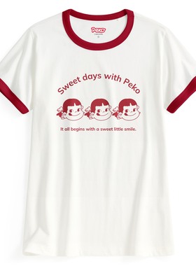 lativ 诚衣 PEKO & POKO罗纹配色印花T恤-02-女