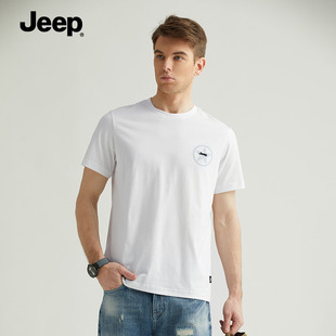 纯棉圆领短袖 Jeep吉普专柜正品 型 男士 上衣时尚 休闲合身版 T恤夏季