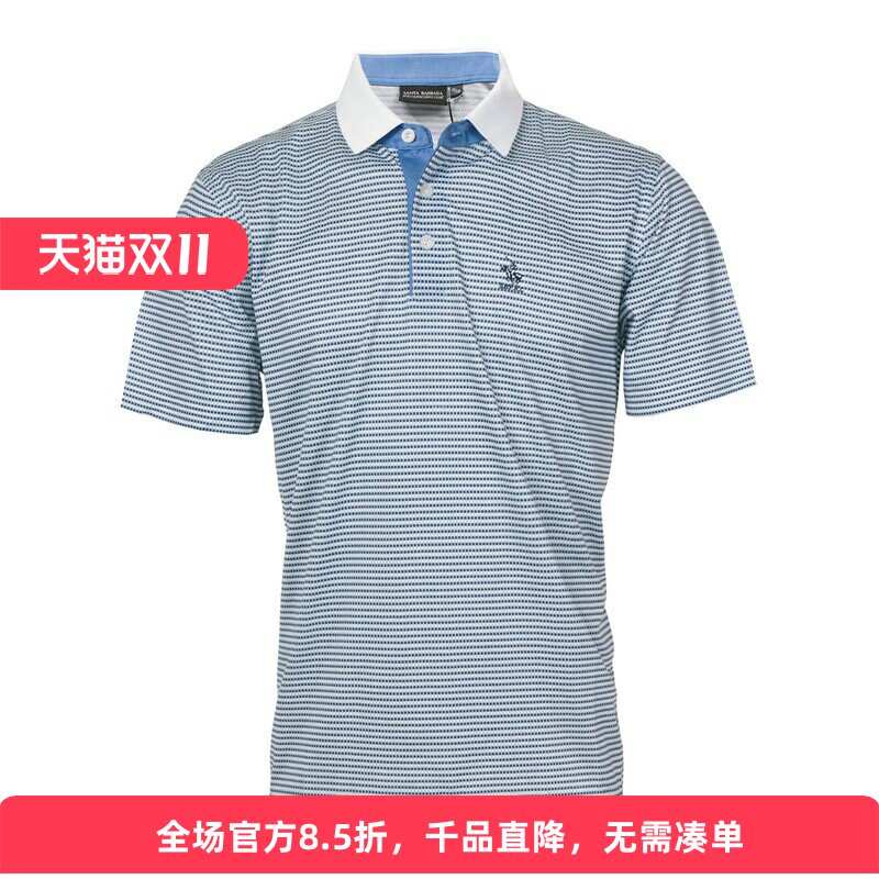 圣大保罗品质夏季新款男装商务宽松翻领天丝+棉短袖T恤PS13KT503
