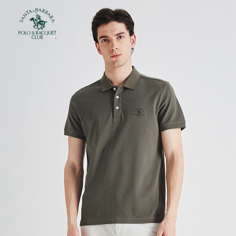 圣大保罗男装POLO衫莫代尔+棉短袖T恤夏季中年休闲翻领PS25KT301M