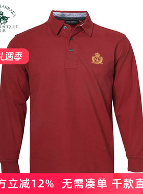 圣大保罗秋冬新款品质男装休闲长袖T恤衫大码POLO中年款PW14KT101