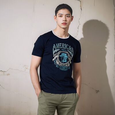 MCS短袖休闲中青年T恤男