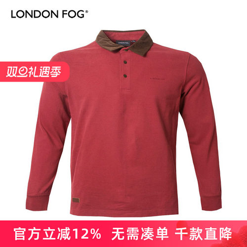 fog伦敦雾秋冬厚款爸爸装长袖t恤