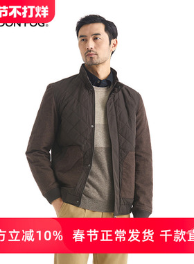 LONDON FOG/伦敦雾棉服冬季男士中年男棉衣保暖休闲立领拼色外套