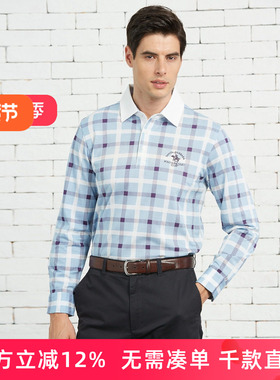 圣大保罗秋季薄款专柜品质POLO休闲长袖T恤衫大码中年装PS12KT003