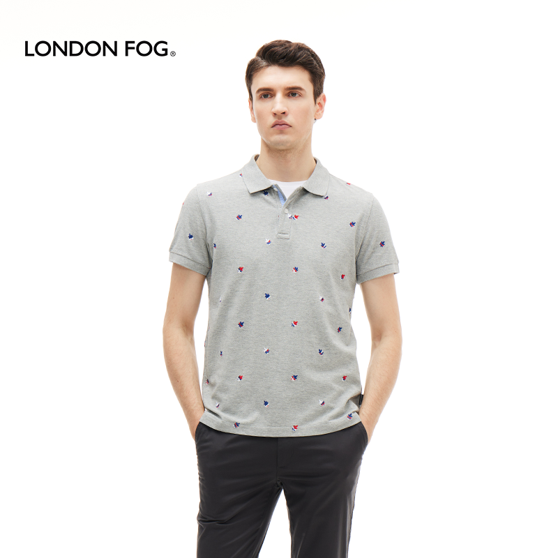 LONDON FOG/伦敦雾男装春夏短袖T恤男士休闲纯棉中年爸爸装POLO衫