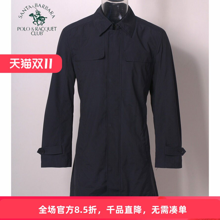 春秋款大码派克商务休闲翻领风衣