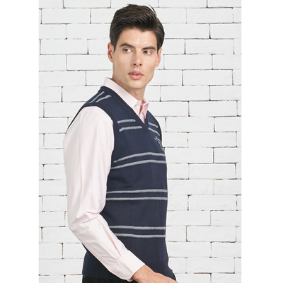 V领纯羊毛大码爸爸装针织背心