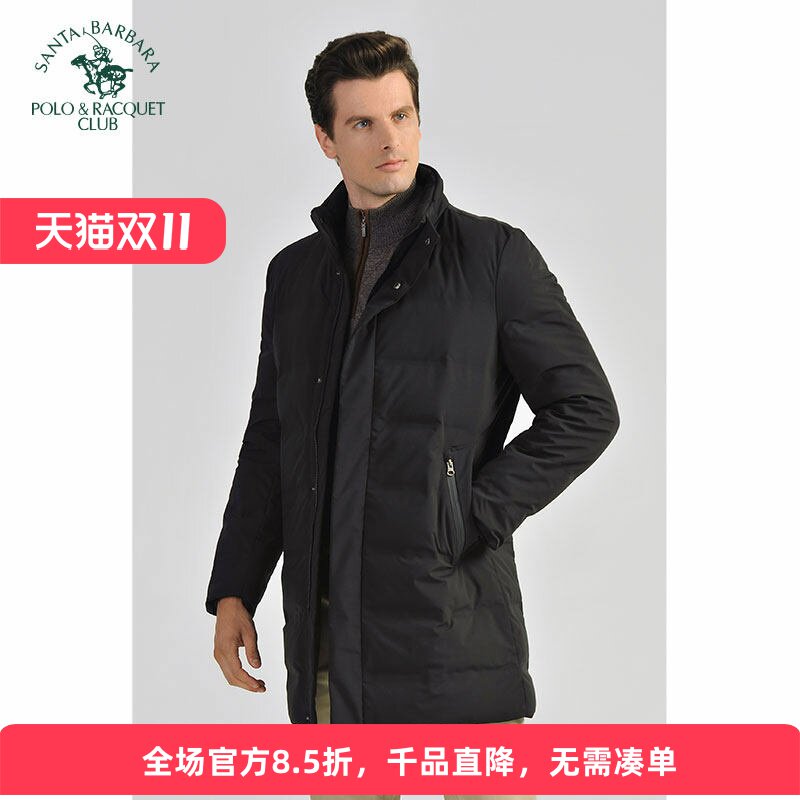 圣大保罗黑色立领羽绒服