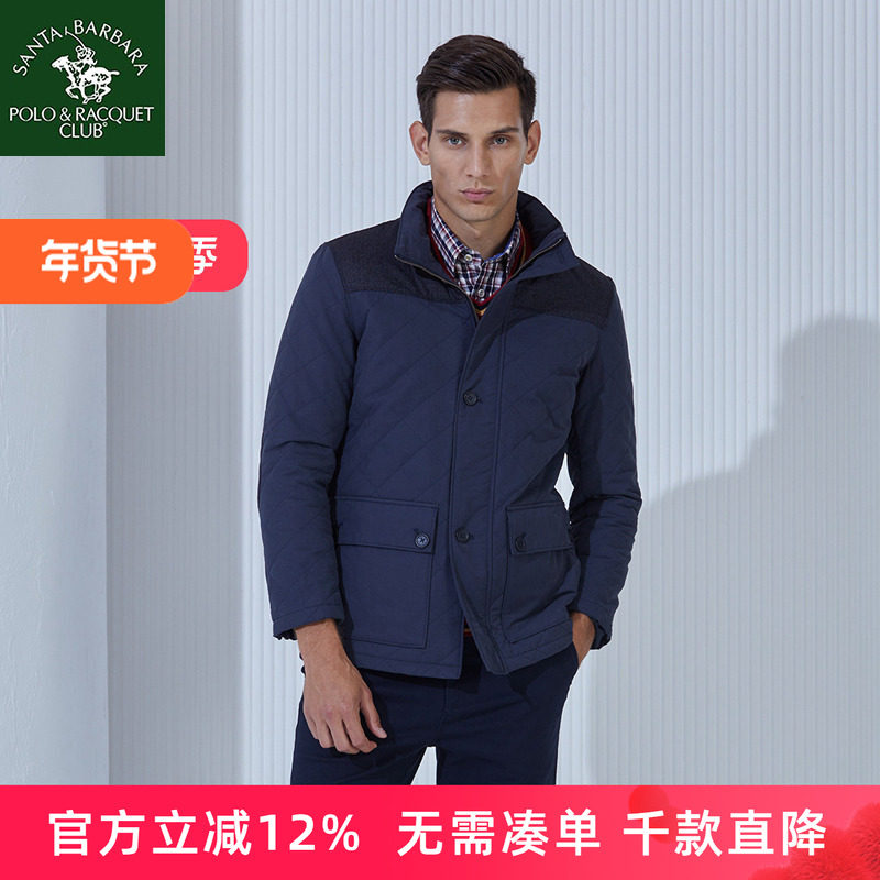 圣大保罗男装冬季新款男外套棉服休闲棉袄中年男士棉衣POLO爸爸装