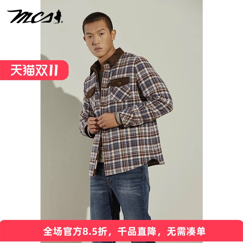 MCS厚款冬季衬衫款男士棉衣