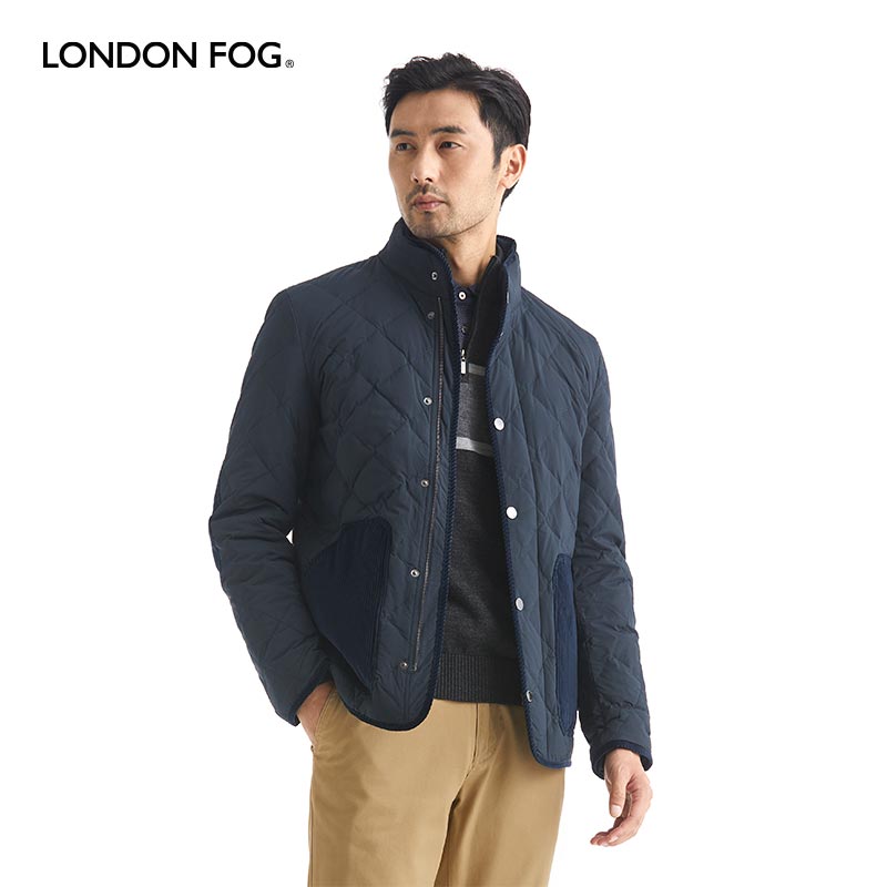 LONDON FOG/伦敦雾官方品质冬款男装羽绒服立领中年款上衣爸爸装