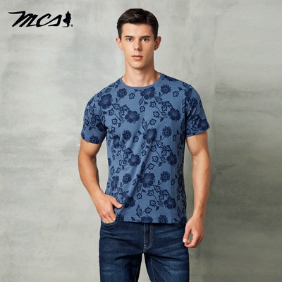 MCS短袖休闲中年印花T恤