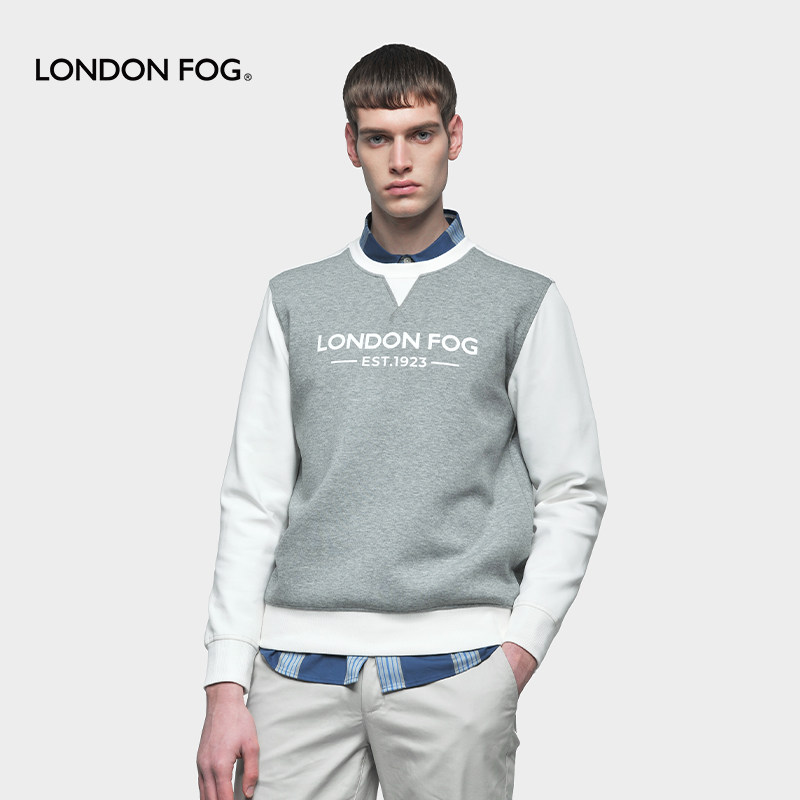 LONDON FOG/伦敦雾卫衣男春夏季新款圆领套头衫休闲运动上衣男装