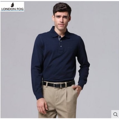 LONDON FOG伦敦雾品质男装大码秋冬新款纯棉休闲长袖T恤LW12KT101