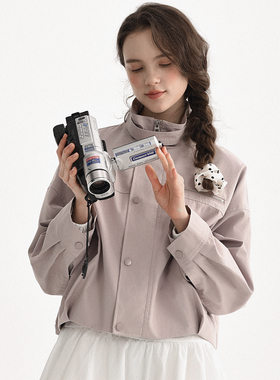 DIGBUTY罗马曲调'棉外套女款春2026高级感时尚短款超好看粉色新款