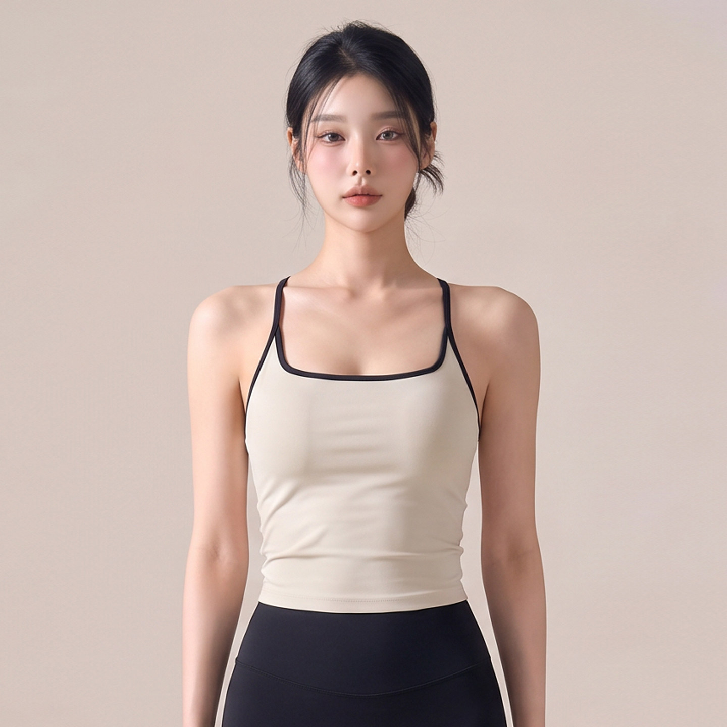 普拉提瑜伽美背吊带一体带胸垫防震背心文胸女款秋季运动健身衣