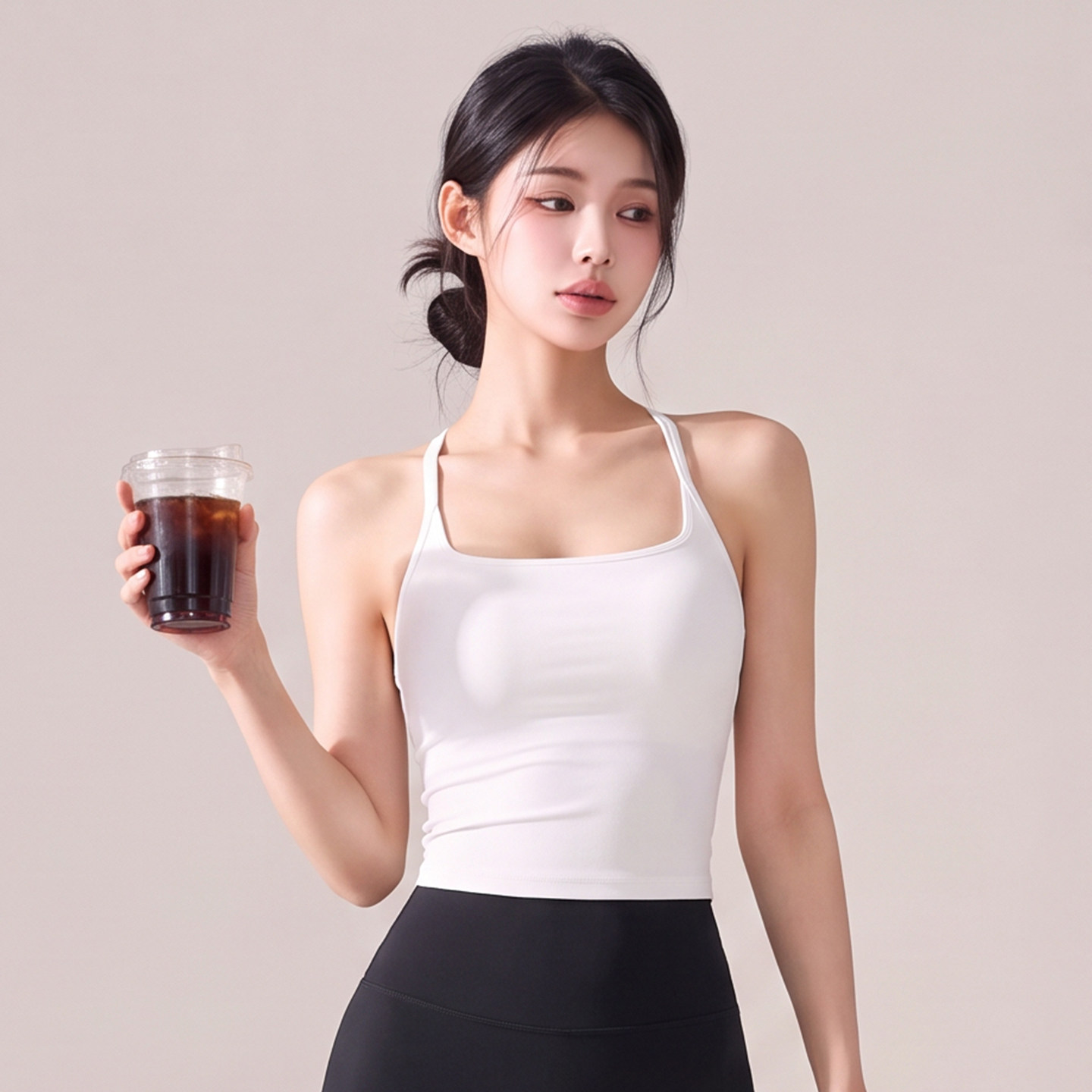 普拉提瑜伽美背女款秋季吊带一体带胸垫防震防下垂文胸运动背心