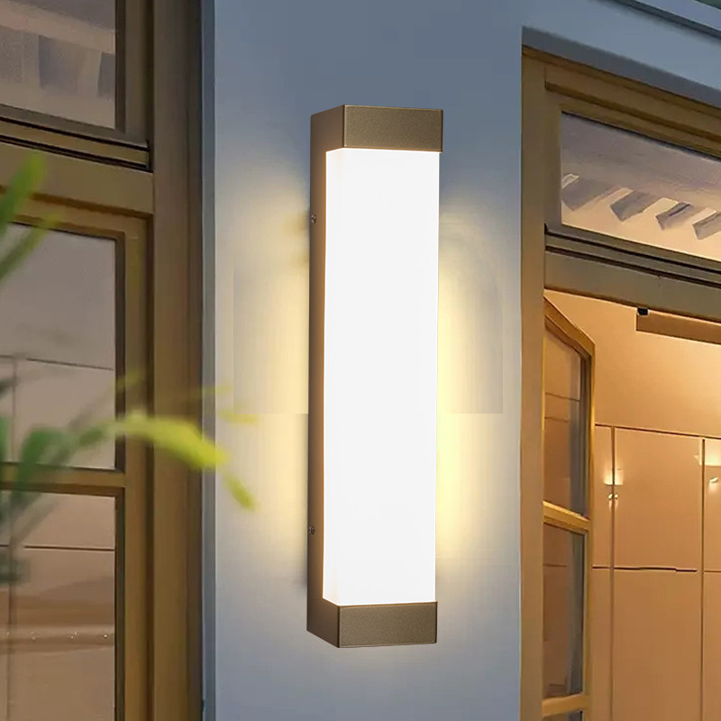 别墅庭院楼梯过道防水壁灯门前灯室外照明灯花园墙壁灯长条超亮