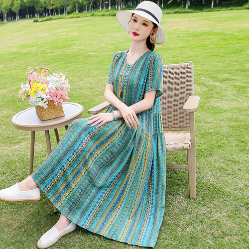 夏季女士棉绸连衣裙轻奢高级感