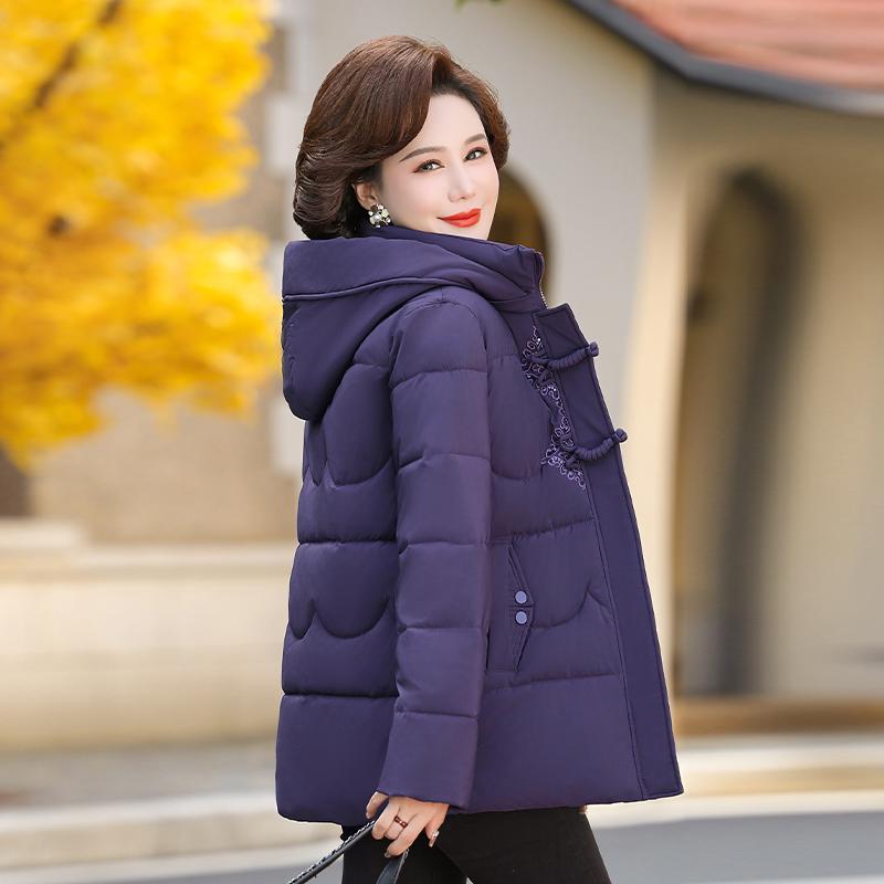 冬季新款中老年女装妈妈羽绒棉服