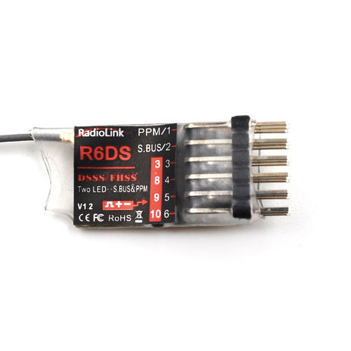 新款 乐迪Radiolink R6DS PPM 6-CH 2.4GHz DSSS 6通接收机 AT9