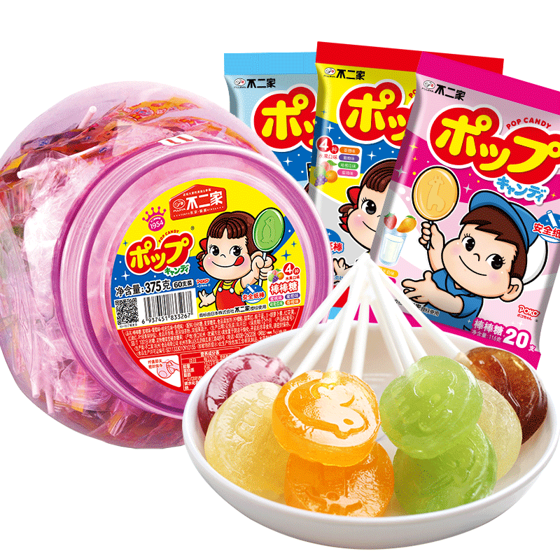 不二家棒棒糖散装水果糖60支