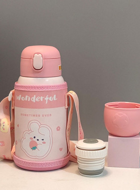 卡通儿童保温杯316不锈钢学生水壶幼儿园宝宝吸管杯高颜值水杯子