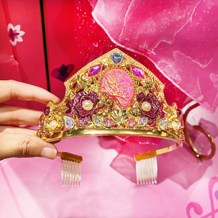 现货上海美国迪士尼睡美人合金宝石皇冠发箍