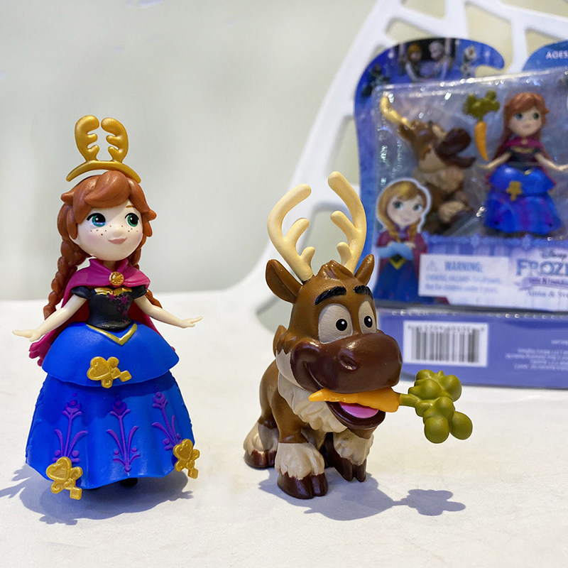 出口盒装迪士尼圣诞节冰雪奇缘可脱卸安娜 麋鹿 胡萝卜玩偶人偶摆