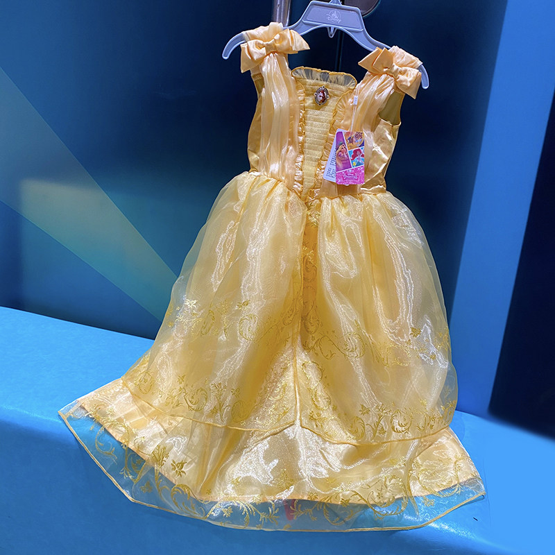 迪士尼正品美女与野兽贝尔公主连衣裙礼服裙儿童豪华裙