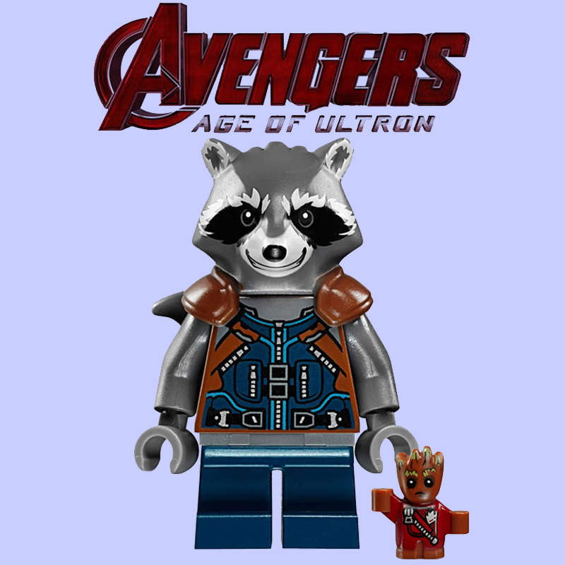 银河护卫队PG154复仇者联盟拼装人仔积木玩具sh384火箭浣熊76102