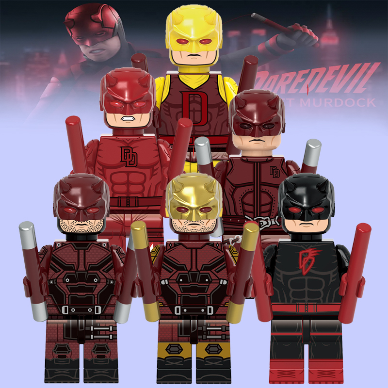 漫威夜魔侠超胆侠第三方男孩拼装积木MOC人仔儿童玩具欣宏X0346