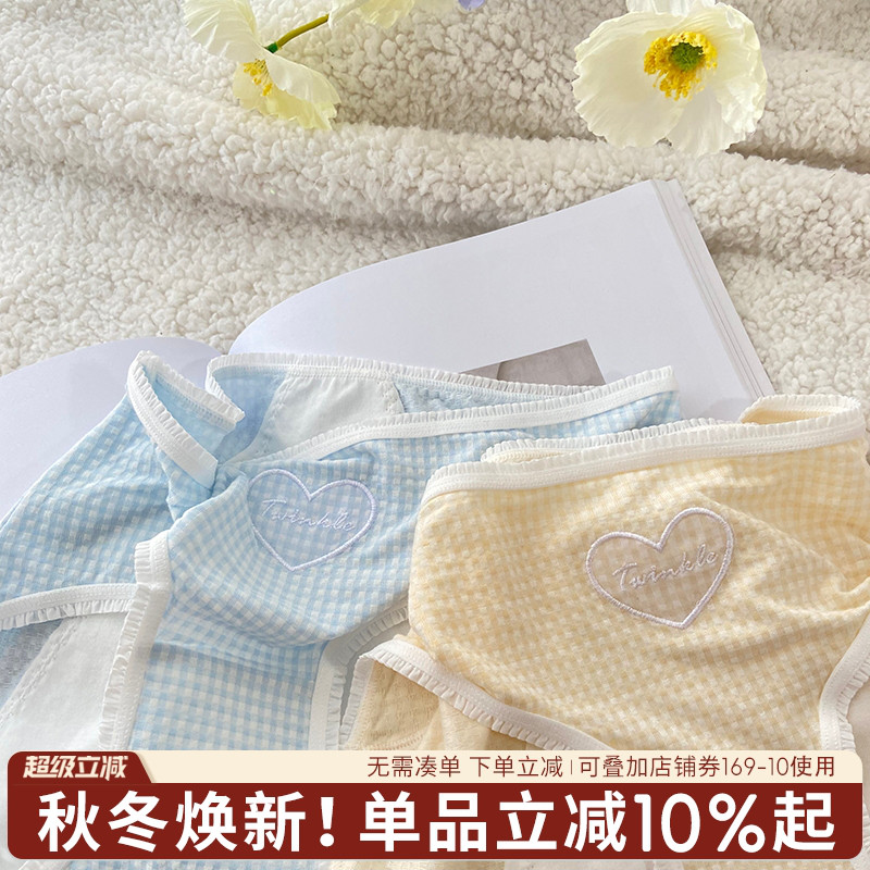 少女格子姨妈内裤月经防漏生理裤