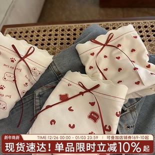 女生三角裤 无痕内裤 薄款 夏季 中腰女士提臀透气可爱少女 女2025新款