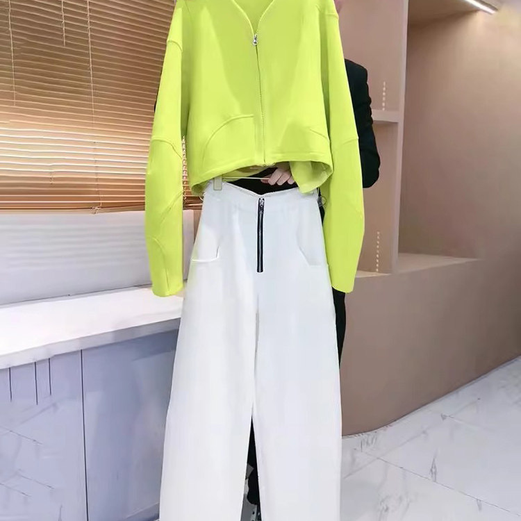 套装女春秋2025新款小个子拉炼 炼 卫衣开 衫阔腿裤休闲 时尚洋派