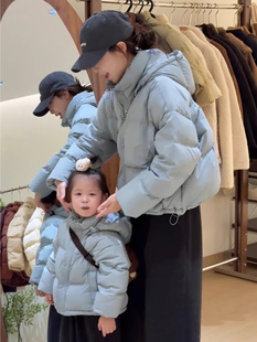 短款羽绒服女士冬季加厚2025新款小个子白鸭绒连帽面包服外套上衣