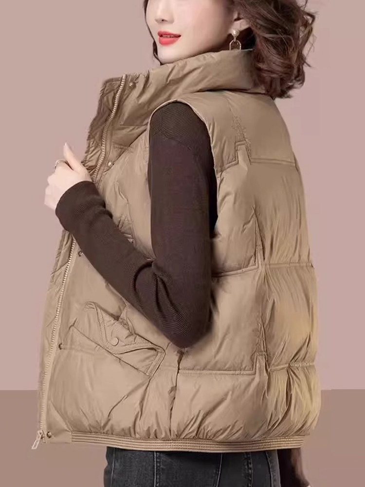 羽绒棉马甲女士秋冬外穿2025新款时尚小个子坎肩马夹背心外套上衣