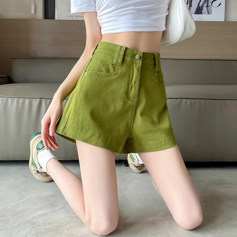 牛仔短裤女外穿夏季薄款2025新款高腰a字显瘦小个子休闲阔腿热裤