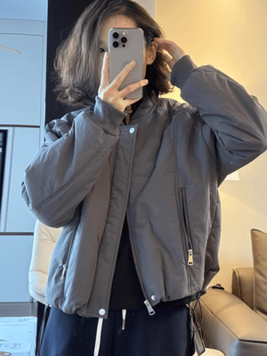 棒球服外套女秋冬加厚2025新款高级感小个子短款加棉夹克开衫上衣