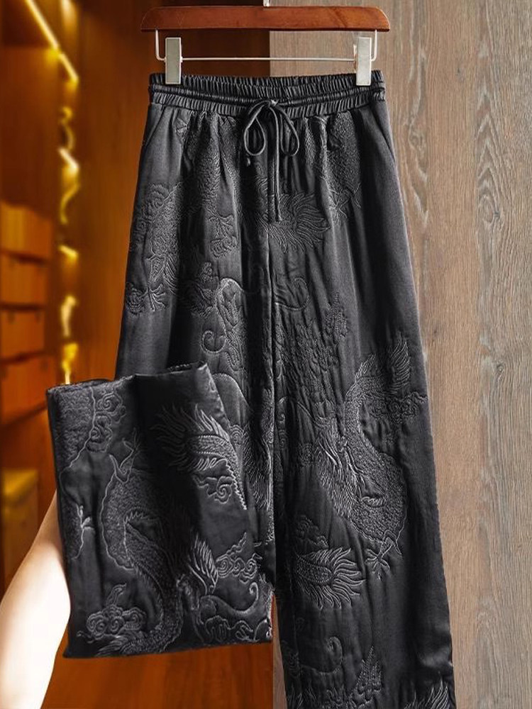 阔腿裤女秋冬2025新款高腰垂感直筒新中式国风加厚休闲夹棉棉裤子,女装/女士精品,休闲裤,淘宝优惠券,粉丝福利购,淘宝优惠卷