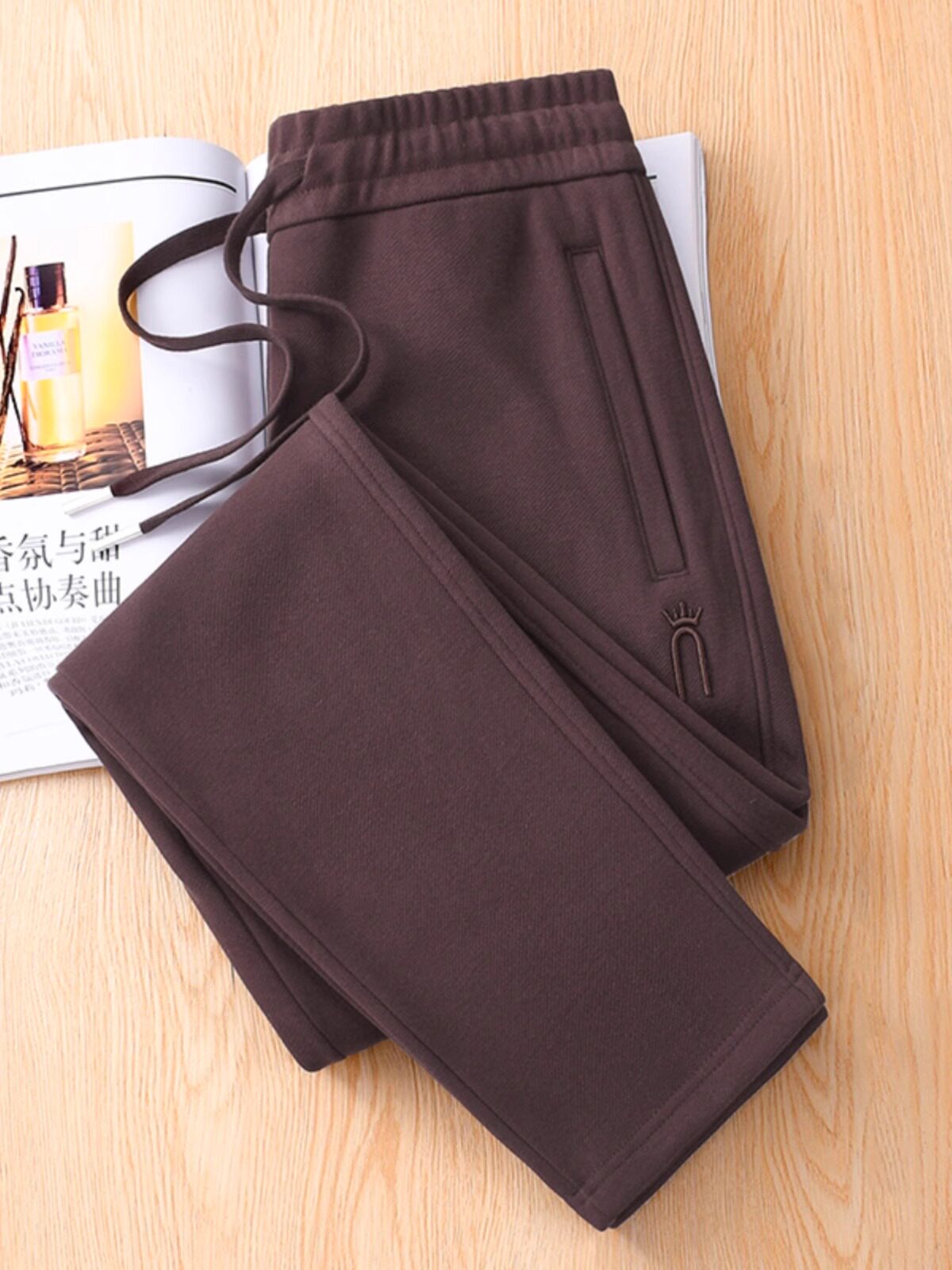 运动裤女秋冬季加绒加厚2025新款直筒宽松大码胖mm小个子休闲卫裤