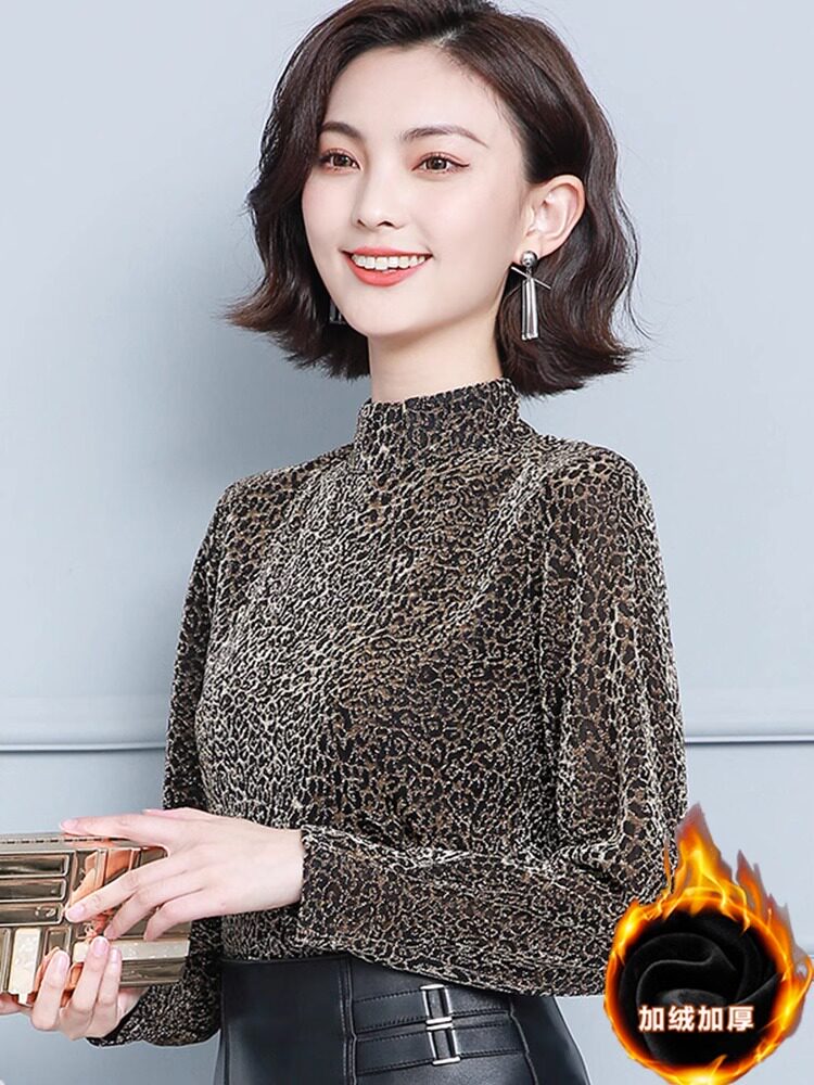 2025年春秋女式半高领底衫新款，内衫时尚时尚长袖t恤上衣