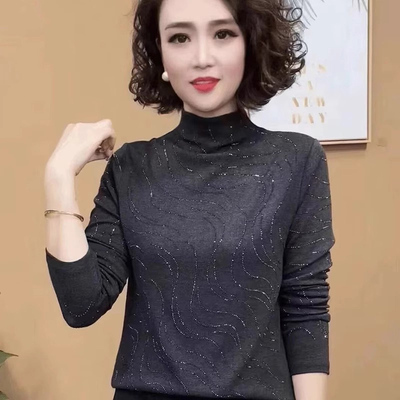 半高领德绒打底衫女秋冬季2025新款内搭时尚洋气时髦长袖t恤上衣