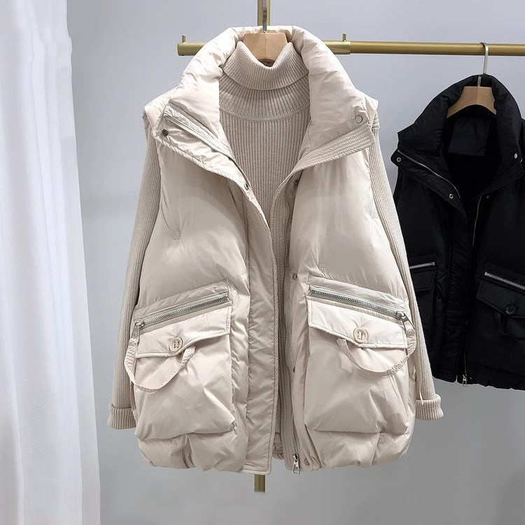 羽绒棉马甲女秋冬外穿2025新款加厚时尚短款坎肩马夹背心外套上衣