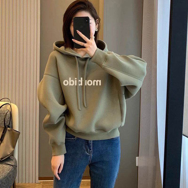 连帽卫衣女秋冬季加绒2025新款宽松慵懒风时尚洋气小个子外套上衣