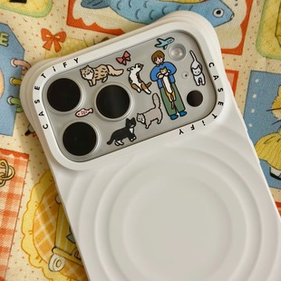 韩系ins可爱卡通插画苹果手机壳iphone17贴纸镜头diy贴纸指甲贴