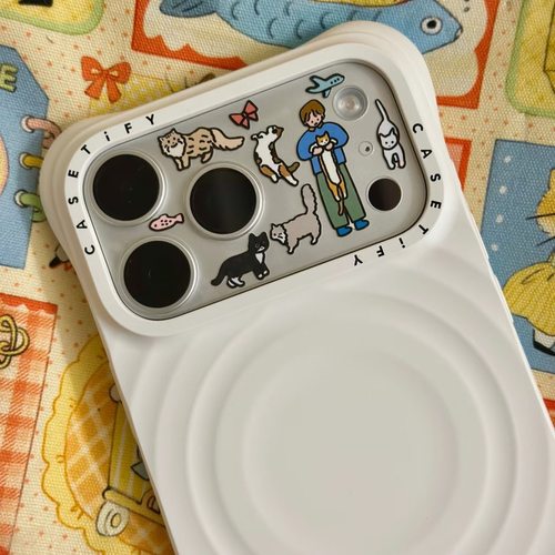 韩系ins可爱卡通插画苹果手机壳iphone17贴纸镜头diy贴纸指甲贴